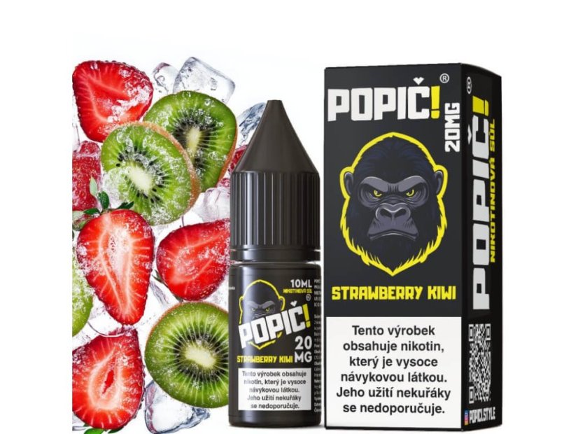 E-liquid POPIČ! Salt - Strawberry Kiwi (Sladká Jahoda a Exotické Kiwi) 20mg
