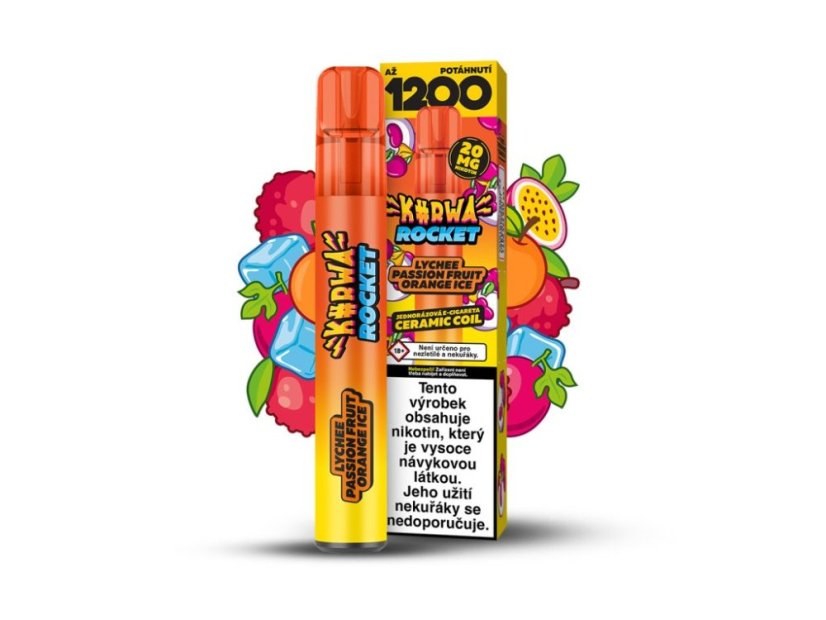 KURWA ROCKET LYCHEE PASSION FRUIT ORANGE ICE